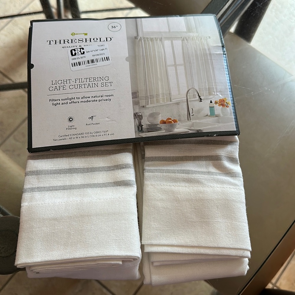 Threshold | Light Filtering Cafe Curtain Set
